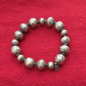 Silpada Atmospheric Oxidized Sterling Silver Hammered Ball Beads Bracelet B1998